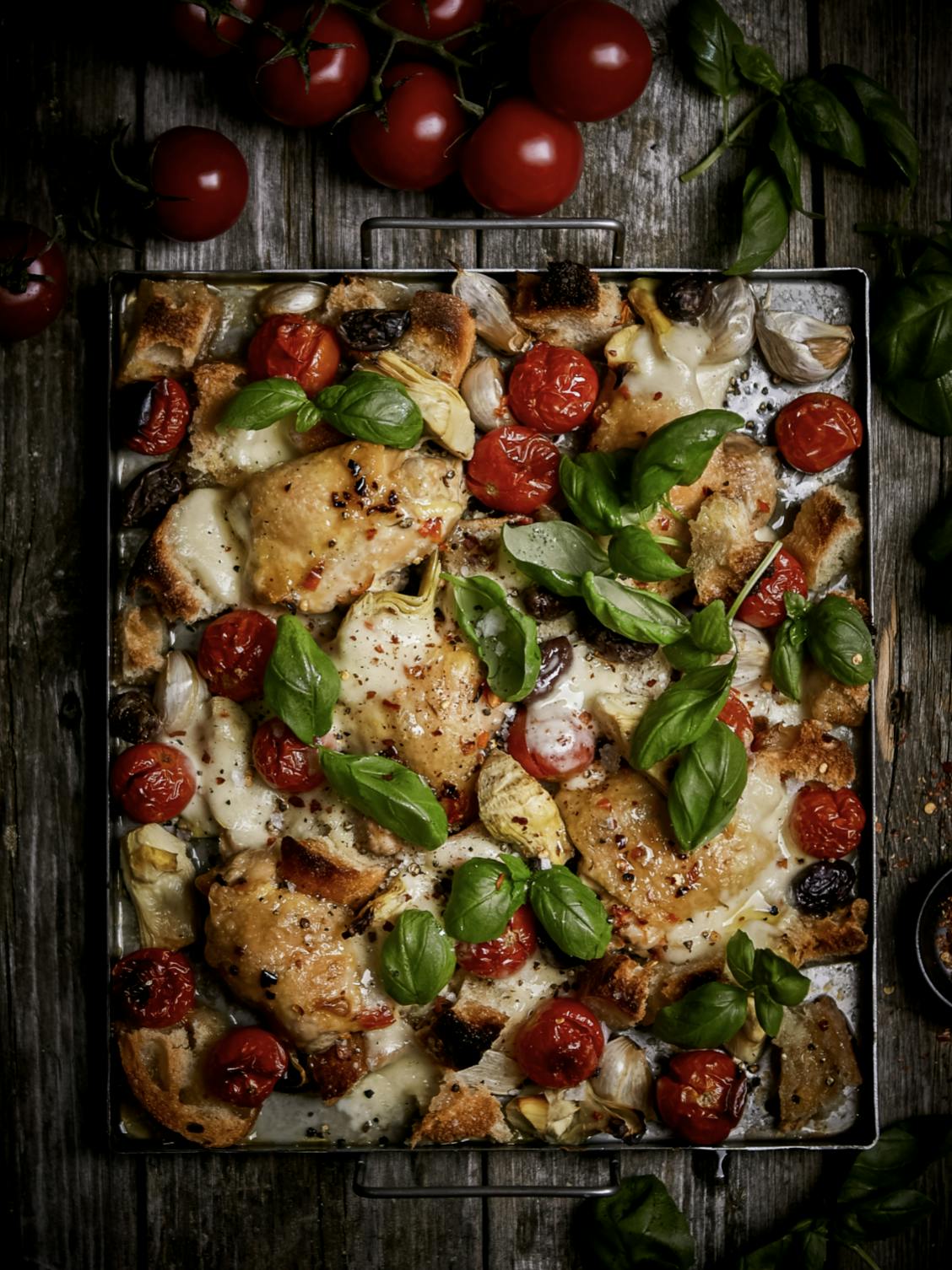 skjermbilde 2022 04 27 kl 10 02 40 alt i en form med kylling brød artisjokk mozzarella og tomat